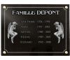 Plaque funéraire en granit à visser avec anges, bordure déco et épitaphes à personnaliser (2)