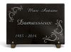 Plaque funéraire en granit à personnaliser avec texte et motifs modernes (2)