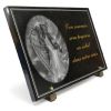 Plaque mortuaire personnalisée avec ange, cadre déco et textes dorés (2)