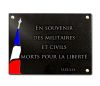 Plaque funéraire personnalisée pour militaire, drapeau tricolore, ancien combattant (2)