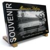 Plaque funèbre avec banc, colombe et lac. Texte doré. A personnaliser (2)