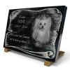 Plaque mortuaire en granit pour chien yorkshire avec texte et parchemin. Gravure personnalisable (2)