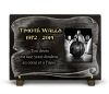 Plaque tombale avec boule et quilles de bowling, parchemin, dorure. Granit gravé personnalisable (2)