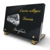 Plaque funéraire personnalisable avec Autocar autobus pour chauffeur en granit gravé et dorure (2)