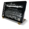 Plaque funéraire souvenir en granit avec plan d'eau avec lac et nénuphars (2)