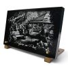 Plaque funéraire avec un banc dans un jardin de campagne et des fleurs, à personnaliser (2)