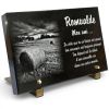 Plaque tombale thème champ de blés fauchés en campagne. Granit gravé personnalisable (2)