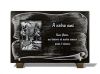 Plaque funéraire thème chasseur en granit personnalisable avec cerf, neige en montagne (2)