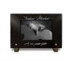 Plaque funéraire personnalisable thème musique, guitare et chaton en granit gravé (2)