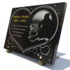 Plaque tombale coeur en granit gravé avec colombe et texte personnalisable  (2)