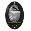 Plaque funéraire ovale en granit à coller avec motif plage, mer et cocotiers (2)
