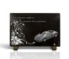 Plaque funéraire personnalisée, voiture Ferrari, fleur moderne, en granit gravé (2)