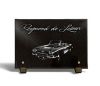 Plaque funéraire personnalisable en granit avec voiture chevrolet Corvette et textes  (2)