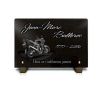 Plaque tombale pour motard avec moto et texte gravés sur granit à personnaliser (2)