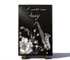 Plaque funéraire saxophone et fleurs modernes à personnaliser avec gravure sur granit (2)