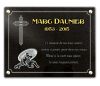 Plaque mortuaire en granit à visser, rugby, croix chrétienne et texte doré à personnaliser (2)