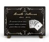 Plaque tombale jeux de carte, belote et bridge poker en granit gravé avec dorure (2)