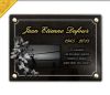 Plaque funéraire en granit à visser, beach volley, fleurs et texte à personnaliser en gravure (2)