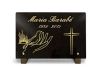 Plaque funéraire personnalisable en granit avec colombe, croix et main.  (2)