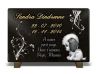 Plaque tombale pour bébé et enfant avec peluche, fleurs et texte doré (2)