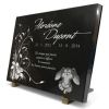 Plaque funéraire pour enfant avec lapin peluche et fleurs modernes, à personnaliser (2)