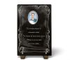 Plaque mortuaire avec photo porcelaine, parchemin et textes gravés personnalisés (2)