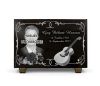Plaque tombale avec photo, fleurs, guitare et bordure à personnaliser (2)