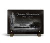 Plaque funéraire Sainte Vierge Marie avec arbre chêne en campagne, granit gravé à personnaliser (2)