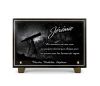 Plaque funéraire avec télescope, étoile filante et la terre. Granit gravé personnalisable (2)