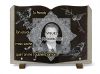Plaque mortuaire forme livre en granit avec photo, oiseaux et ruban à personnaliser (2)