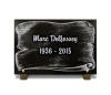 Plaque funéraire personnalisée en granit avec parchemin et texte (2)