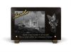 Plaque funeraire à Lyon, Notre dame de Fourvière avec mésange, dorure à personnaliser (2)