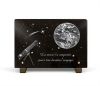 Plaque funéraire astronomie avec télescope, terre et étoiles en granit gravé personnalisable (2)