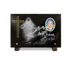 Plaque mortuaire Jésus-Christ, croix dorée, photo porcelaine et texte gravés sur granit à personnaliser (2)
