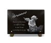 Plaque funéraire ange pour enfant bébé avec fleurs et épitaphe en granit gravé personnalisable (2)