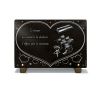 Plaque funéraire thème musique avec harmonica, batterie électronique et coeurs sur granit gravé (2)
