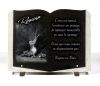 Plaque funéraire livre en granit avec lièvre pour chasseur (2)
