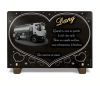 Plaque funéraire coeur avec camion citerne et dorure (2)