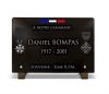 Plaque funéraire ancien combattant et militaire avec  médailles et drapeau en granit gravé à personnaliser (2)