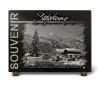 Plaque mortuaire thème montagne avec chalet avec textes en granit gravé personnalisable (2)