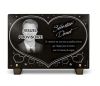 Plaque funéraire coeur avec portrait gravé et texte personnalisable en granit gravé (2)