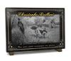 Plaque funéraire chien de chasse en campagne avec faisan. Texte doré sur granit personnalisable (2)