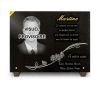 Plaque funéraire avec photo, portrait du défunt, fleurs et dorure. Gravure granit personnalisable (2)