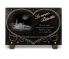 Plaque funéraire cuisinier gastronomie, coeur et texte sur granit gravé personnalisable (2)