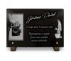 Plaque funeraire personnalisable : appareil photo, ange et textes gravés sur granit (2)