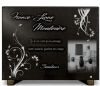 Plaque funéraire personnalisée : Instituteur, maitresse école, professeur enseignant avec fleurs sur granit. (2)