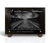 Plaque funéraire en granit avec voie ferrée pour cheminot, texte gravé personnalisable (2)