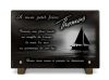 Plaque funeraire personnalisée avec bateau, voilier et textes gravés sur granit à personnaliser (2)