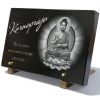Plaque funéraire granit gravé avec Bouddha et texte personnalisable (2)