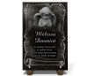 Plaque tombale pour enfant ou bébé avec parchemin et ange en gravure sur granit à personnaliser (2)